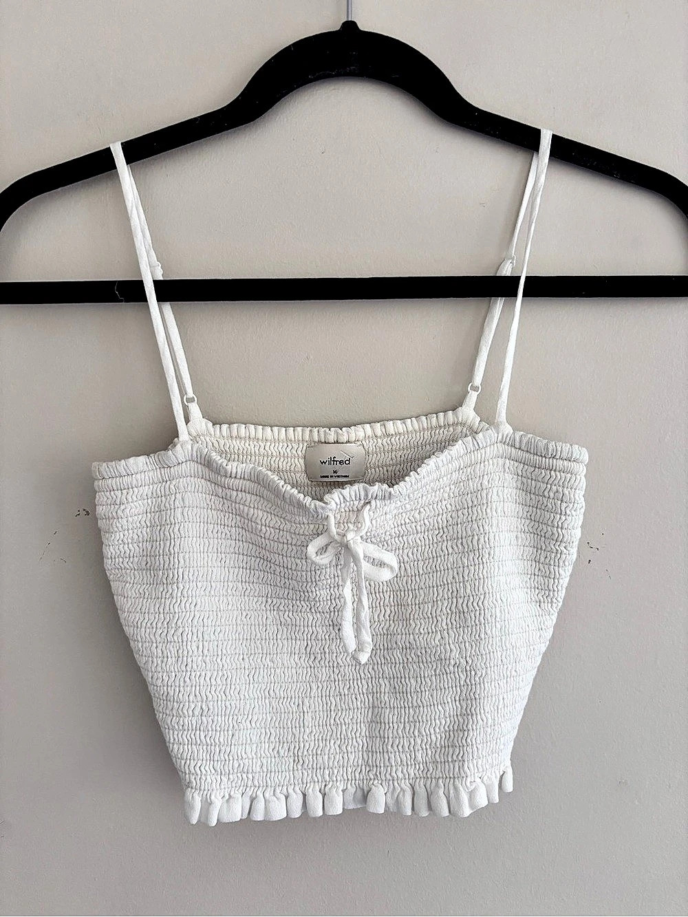 Wilfred Smocked Camisole in White Size Medium Like New